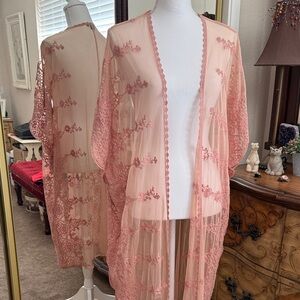 Fashion Nova Pink Sheer Kimono